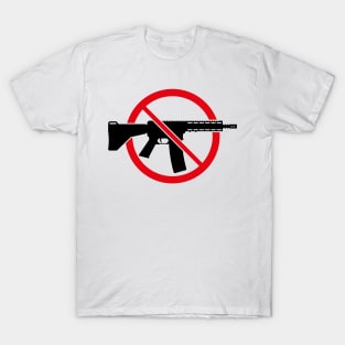 Gun Ban / Prohibition Sign (No Weapons / Peace / 2C Cut) T-Shirt